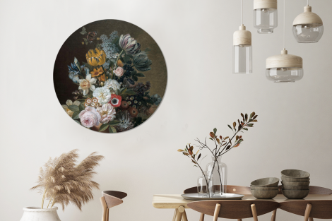 Behangcirkel - Stilleven met bloemen - Schilderij van Eelke Jelles Eelkema-3