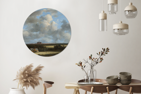 Runde Tapete - Ansicht von Haarlem mit Tribüne - Gemälde von Jacob van Ruisdael-3