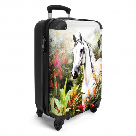 Koffer - Paard - Wit - Bos - Bloemen - Planten-2
