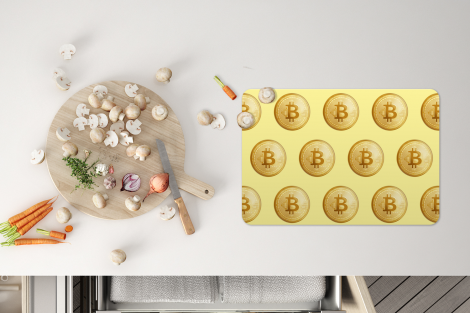 Premium placemats (6 stuks) - Bitcoin - Goud - Patronen - Geel - 45x30 cm-4