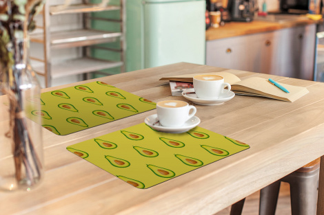 Premium placemats (6 stuks) - Avocado - Patroon - Geel - 45x30 cm-thumbnail-3