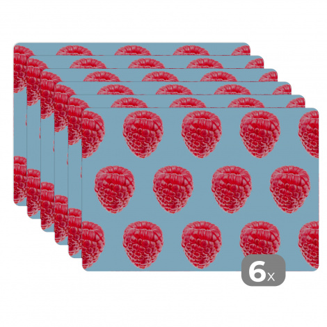 Premium placemats (6 stuks) - Framboos - Patroon - Roze - 45x30 cm-thumbnail-1