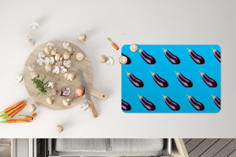 Premium placemats (6 stuks) - Groente - Aubergine - Patronen - Blauw - 45x30 cm-4