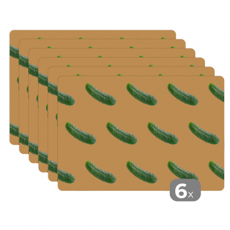 Premium placemats (6 stuks) - Groenten - Patronen - Oranje - 45x30 cm
