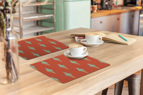 Premium placemats (6 stuks) - IJs - Patronen - Rood - Groen - 45x30 cm-3