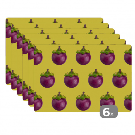 Premium placemats (6 stuks) - Fruit - Paars - Patroon - 45x30 cm-1