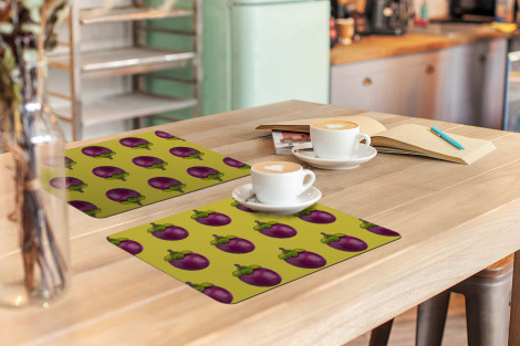 Premium placemats (6 stuks) - Fruit - Paars - Patroon - 45x30 cm-thumbnail-3