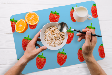 Premium placemats (6 stuks) - Aardbei - Patroon - Zomer - 45x30 cm-2