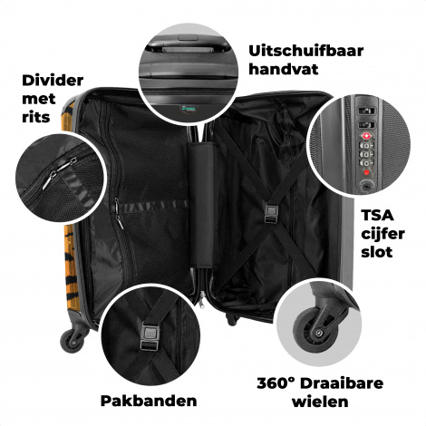 Koffer - Tijgerprint - Dieren - Oranje - Zwart - Tijger-4