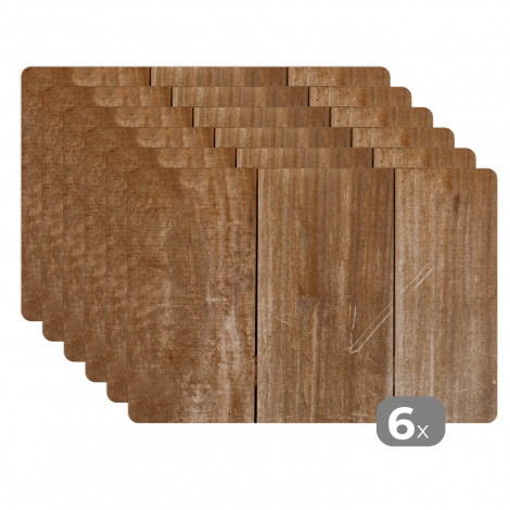 Premium placemats (6 stuks) - Verticale planken structuur - 45x30 cm-thumbnail-1