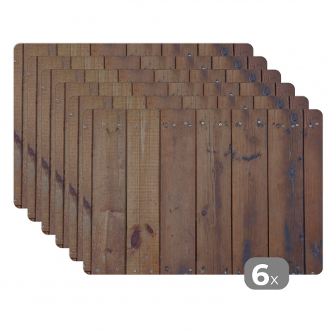 Premium placemats (6 stuks) - Structuur van verweerde planken - 45x30 cm-thumbnail-1