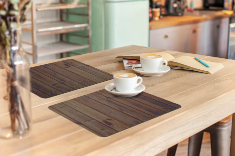 Premium placemats (6 stuks) - Structuur van verweerde planken - 45x30 cm-3