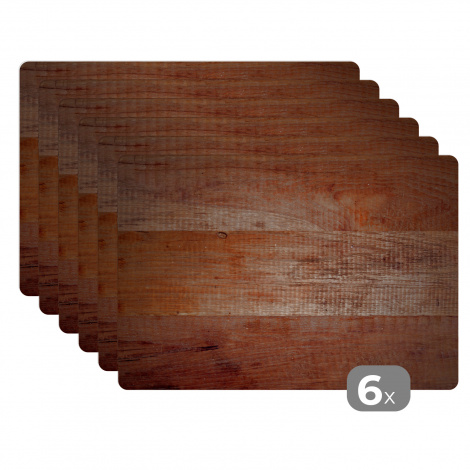 Premium placemats (6 stuks) - Houten planken als achtergrond - 45x30 cm-thumbnail-1