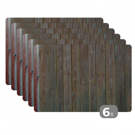Premium placemats (6 stuks) - Achtergrond van donkere planken - 45x30 cm-thumbnail-1