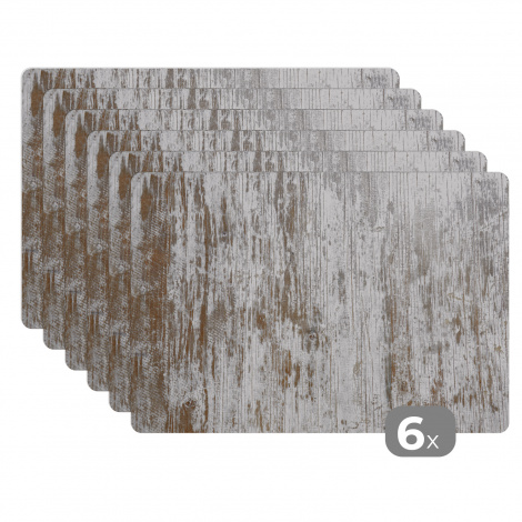 Premium placemats (6 stuks) - Structuur van houten planken - 45x30 cm-thumbnail-1