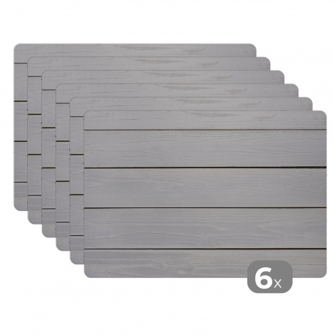 Premium placemats (6 stuks) - Achtergrond van witte planken - 45x30 cm