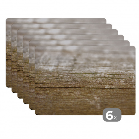 Premium placemats (6 stuks) - Structuur van een houten plank - 45x30 cm-1