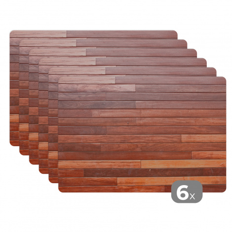 Premium placemats (6 stuks) - Achtergrond van horizontale planken - 45x30 cm