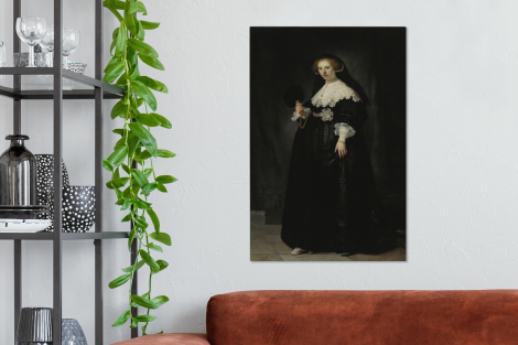 Canvas - Het huwelijksportret van Oopjen Coppit - Rembrandt van Rijn-2