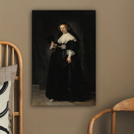 Canvas schilderij - Het huwelijksportret van Oopjen Coppit - Rembrandt van Rijn-2