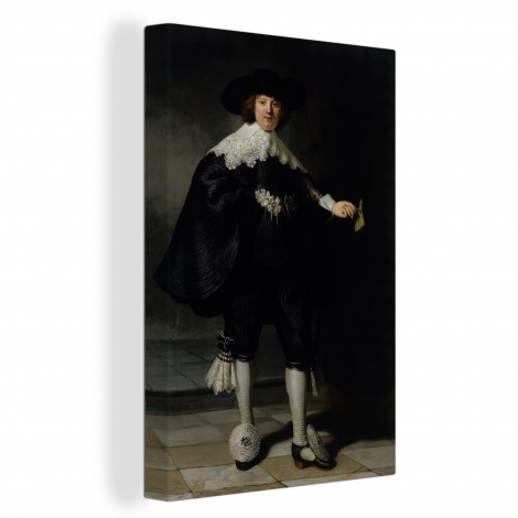 Canvas - Het huwelijksportret van Marten Soolmans - Rembrandt van Rijn-thumbnail-1
