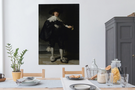 Canvas - Het huwelijksportret van Marten Soolmans - Rembrandt van Rijn-4