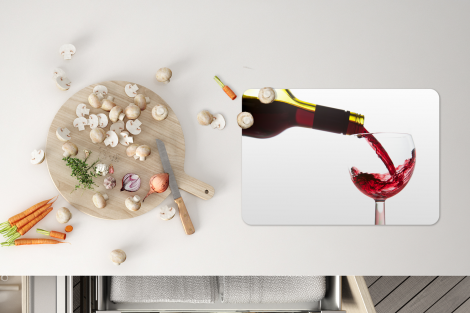 Tischset (6er Set) - Rotwein in ein Weinglas gegossen - 45x30 cm-4