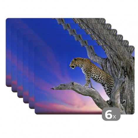 Tischset (6er Set) - Leopard - Baum - Zweig - 45x30 cm-thumbnail-1