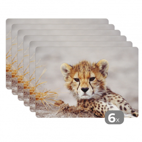 Premium placemats (6 stuks) - Cheeta - Jong - Portret - 45x30 cm
