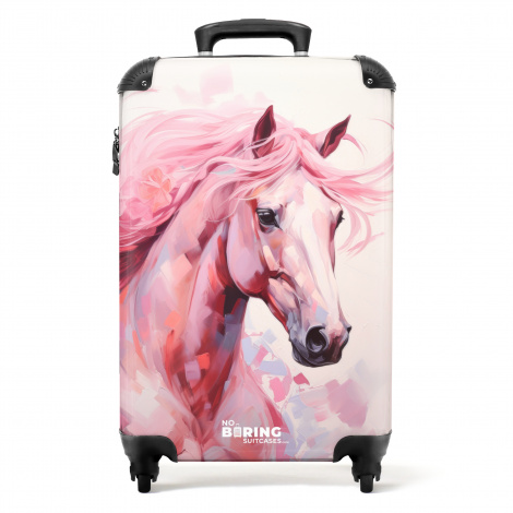 Koffer - Roze paard als waterverf illustratie