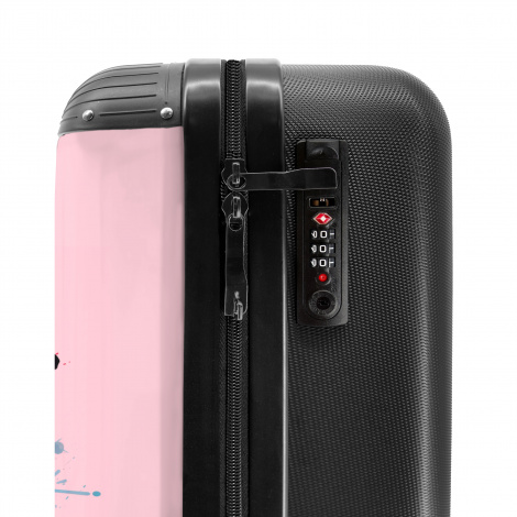 Koffer - Vlinder met verf op roze achtergrond-5