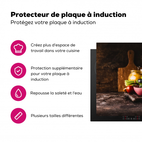Protège-plaque à induction - Rustique - Nature morte - Poêle - Légumes-3