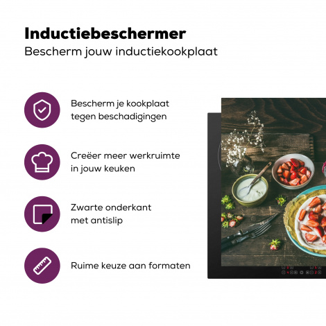 Inductiebeschermer - Aardbei - Rustiek - Fruit - Rustiek Bloemen-3