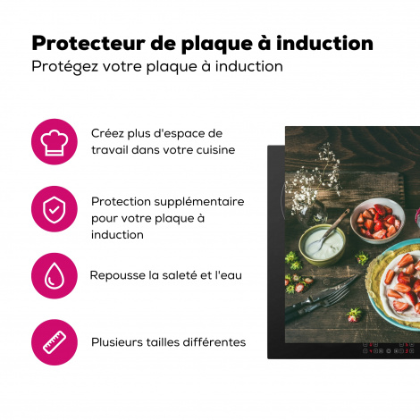 Protège-plaque à induction - Fraise - Rustique - Fruit - Fleurs rustiques-3