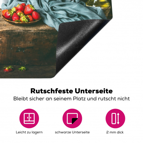 Herdabdeckplatte - Rustikal - Obst - Küchenutensilien - Erdbeere-4