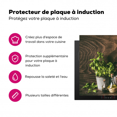 Protège-plaque à induction - Légumes - Herbes - Rustique - Nature morte - Basilic-3