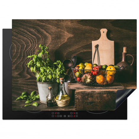 Herdabdeckplatte - Gemüse - Kräuter - Rustikal - Stilleben - Basilikum