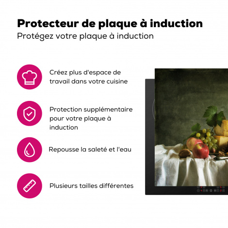Protège-plaque à induction - Rustique - Fromage - Théière - Fruit - Nature morte-3