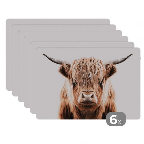 Premium placemats (6 stuks) - Schotse hooglander - Koe - Stier - 45x30 cm-thumbnail-1