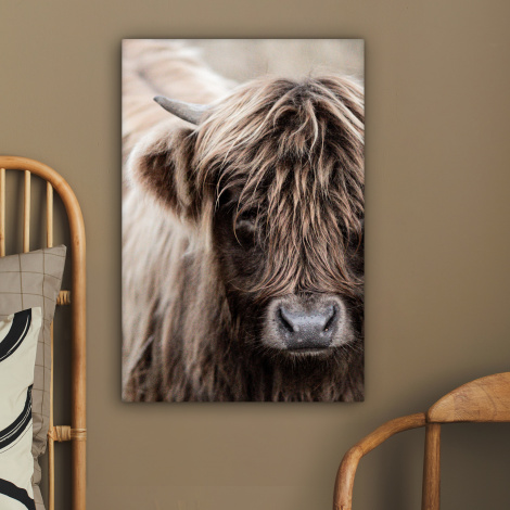 Canvas schilderij - Schotse Hooglander - Dieren - Hoorn-2