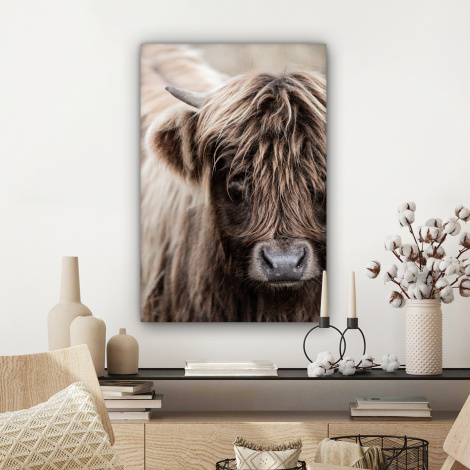 Canvas schilderij - Schotse Hooglander - Dieren - Hoorn-3