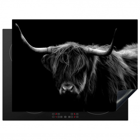 Protège-plaque à induction - Highlander écossais - Cornes - Noir - Animaux - Nature - Sauvage - Vache