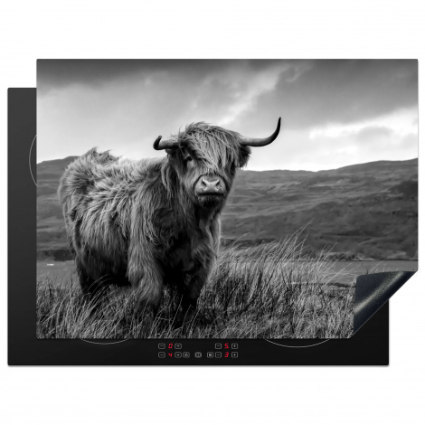 Herdabdeckplatte - Schottischer Highlander - Berg - Wasser - Natur - Kuh