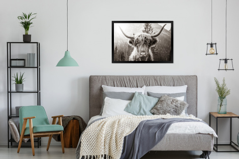 Tableau Toile Vache Écossais – 100x70cm – Art Mural Animaux – Arttor