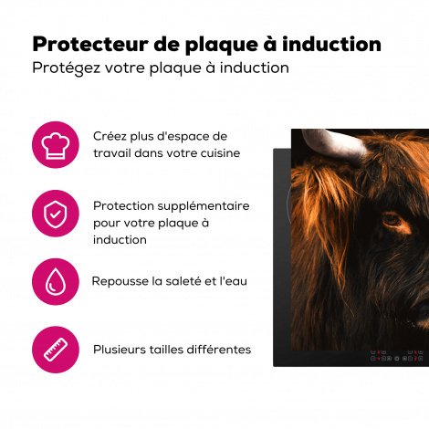 Protège-plaque à induction - Highlander écossais - Noir - Vache - Corne - Animaux-3
