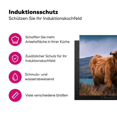 Herdabdeckplatte - Schottischer Highlander - Berg - Wasser - Natur - Kuh-3