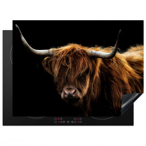 Protège-plaque à induction - Highlander écossais - Cornes - Noir - Animaux - Nature - Sauvage - Vache