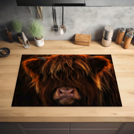 Protège-plaque à induction - Highlander écossais - Vache - Portrait - Animaux-2