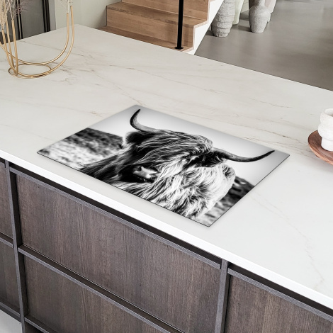 Inductiebeschermer - Schotse hooglander - Natuur - Koe - Zwart - Wit-6