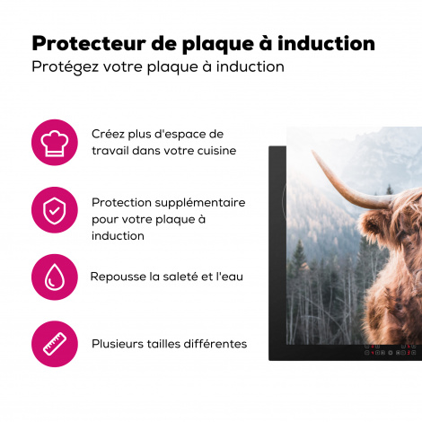 Protège-plaque à induction - Scottish highlander - Vache - Animaux - Montagne - Nature-3